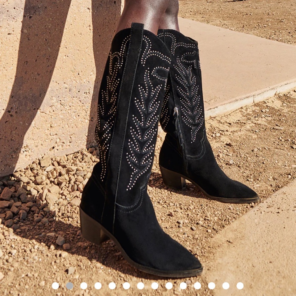 Solei Stud Boots Black Suede *BRAND NEW